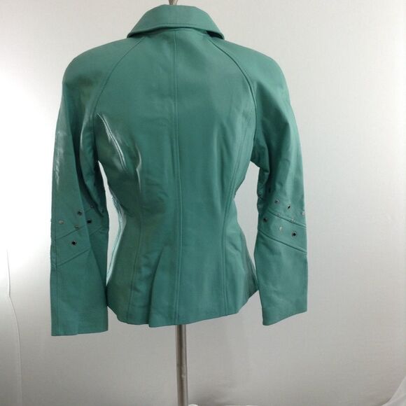 Pamela Mc Coy Vintage Leather Hourglass Blazer Jacket Size XS - Picture 2 of 8